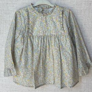 La Coqueta Green Floral Rosaura Dress Spring Baby Girl Set with Bloomers